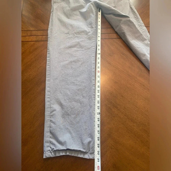 Calvin Klein Men's Blue/Gray 100% Cotton Micro Striped Career Trousers 34x32 EUC - Picture 7 of 12